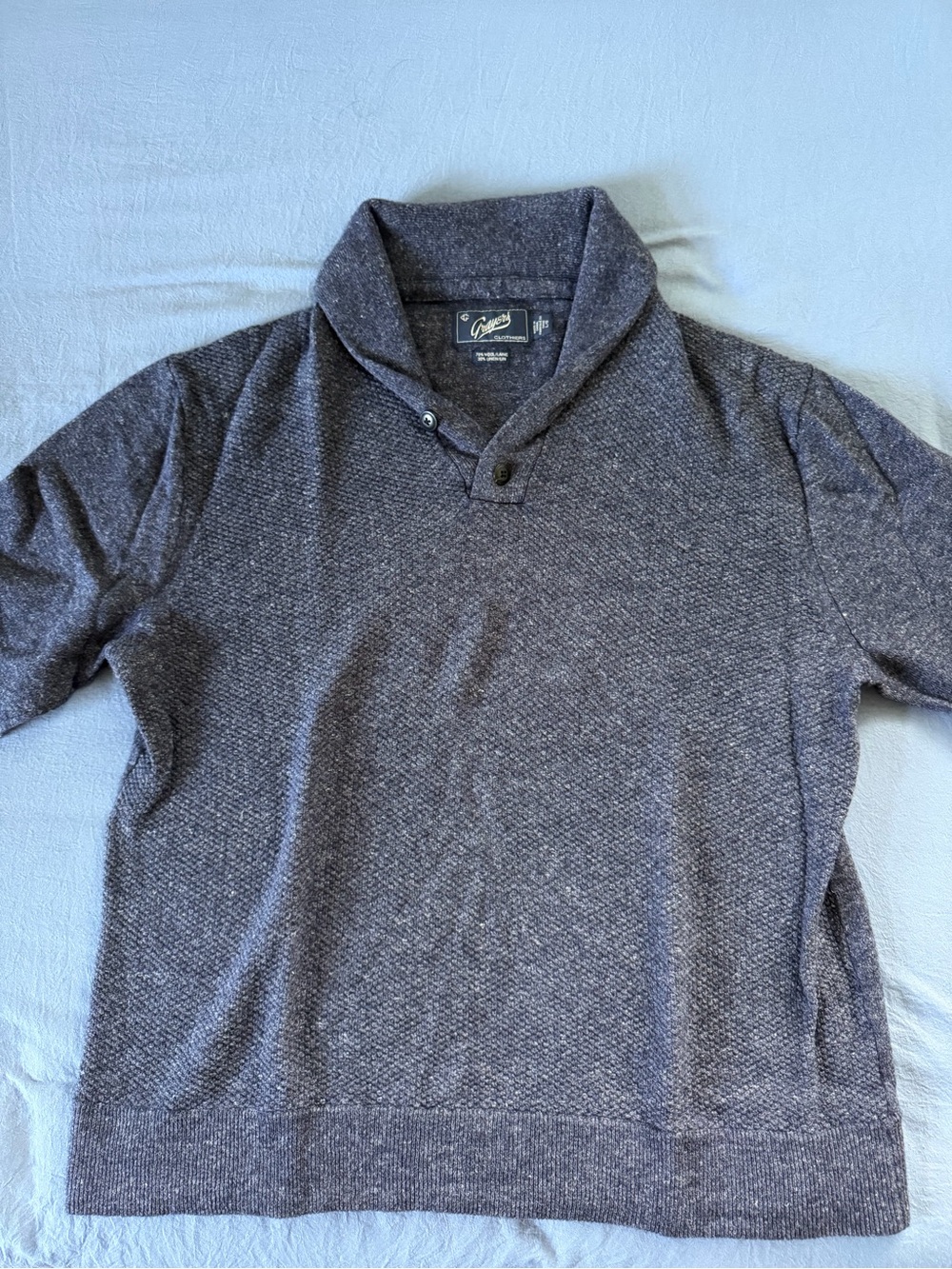 Grayers Men’s Shawl Collar Pullover - Heather Navy